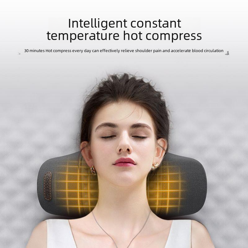 Oreiller de Support Cervical avec Massage et Thérapie par Chaleur