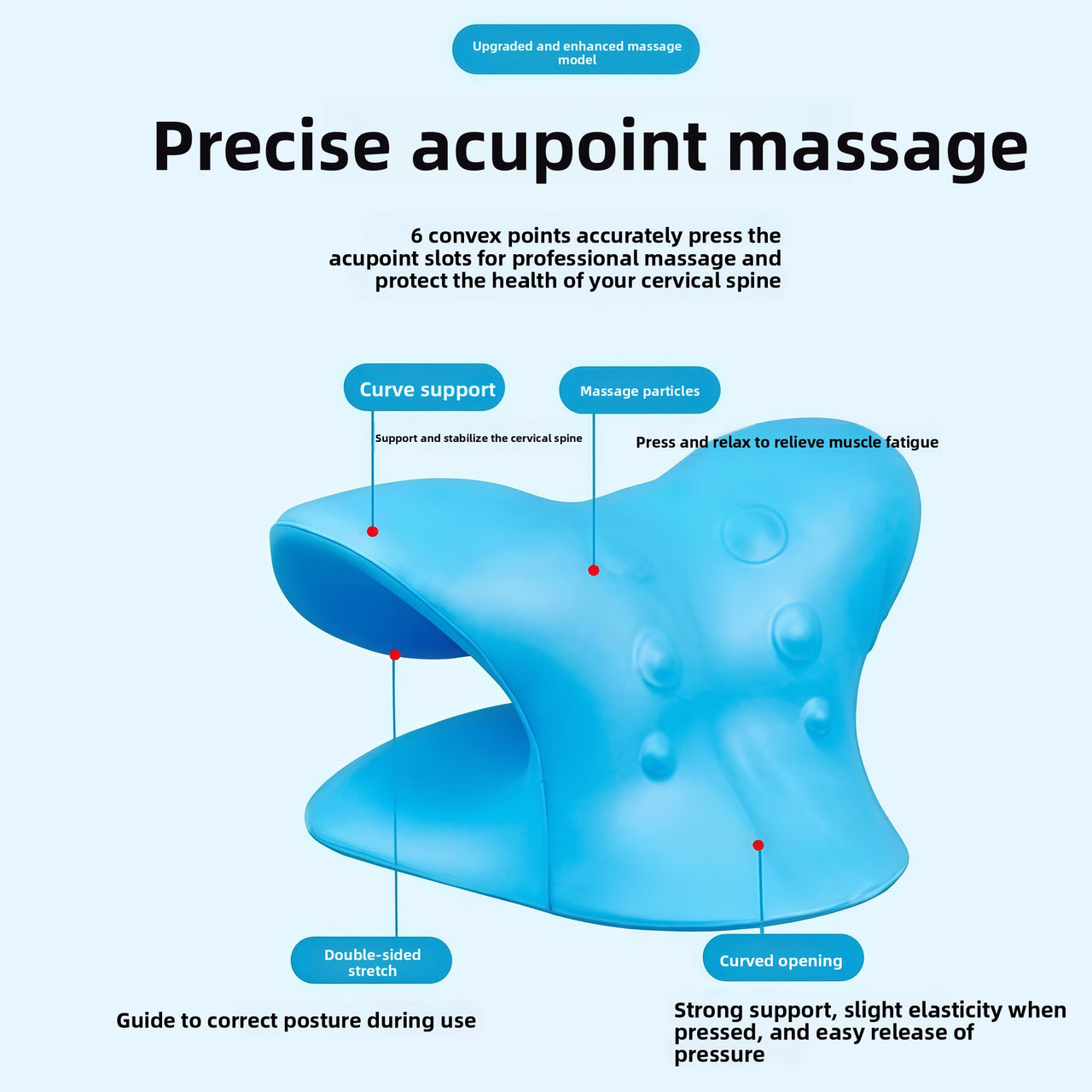 Cervical Massage Corrector Traction Pillow C-Shaped Neck Support, Neck Protection