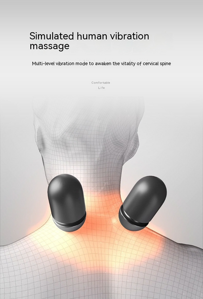 Oreiller Cervical Orthopédique pour le Soutien du Cou, Massage & Chauffage, Mousse à Mémoire de Forme