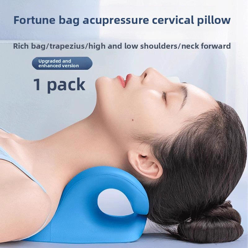Cervical Massage Corrector Traction Pillow C-Shaped Neck Support, Neck Protection