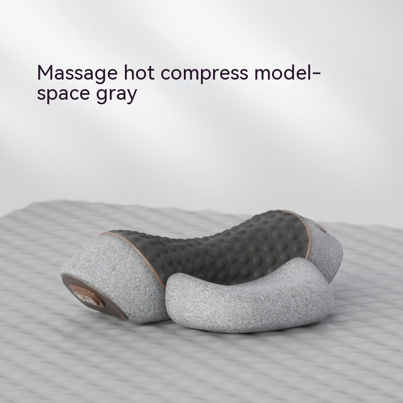 Oreiller Cervical Orthopédique pour le Soutien du Cou, Massage & Chauffage, Mousse à Mémoire de Forme