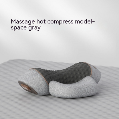 Oreiller Cervical Orthopédique pour le Soutien du Cou, Massage & Chauffage, Mousse à Mémoire de Forme
